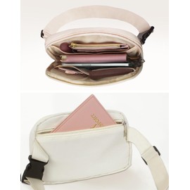 COSHAYSOO Initial Belt Bag Small Waist Fanny Pack Crossbody Purse with Letter Patch for Teen Girl Sister Cute Trendy Christmas Gift Idea Preppy Items Things Travel Must Have Pouch Ivory (S)