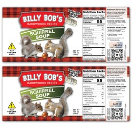 Redneck Squirrel Novelty Soup Can Labels - Funny Joke Gift or Prank - Party Decorations, Supplies and Favors - Birthday, Xmas Stocking Stuffer, White Elephant Party, Secret Santa (2)