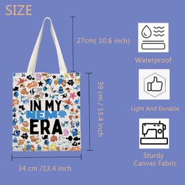 TIIMG Sea World Movie Inspired Gift Clownfish Lover Cartoon Animal Ocean Fish Tote Bag (sea fish tote)