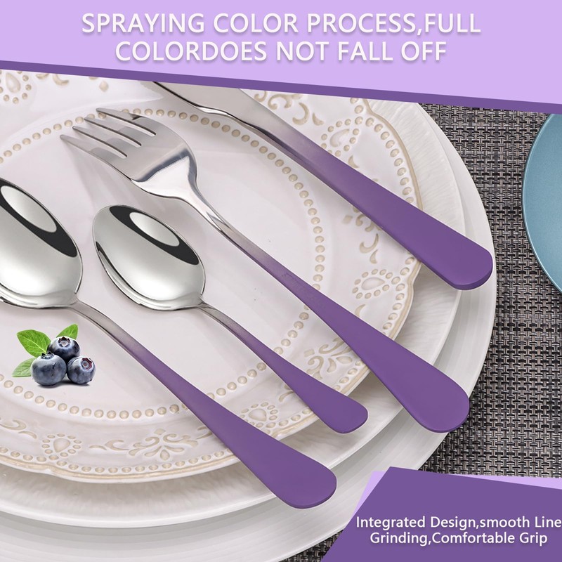 24 Pieces Flatware Set, Stainless Steel Cutlery Set with Silverware