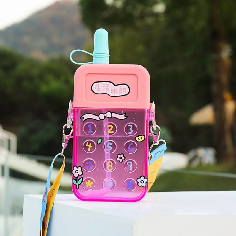 24x7 Cantimplora Botella De Agua Portatil Con Correa Kawaii