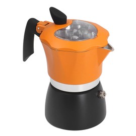 CHICIRIS Coffee Pot, 1 Cup 150ml/5 Ounce, Stovetop Espresso Maker, Italian Coffee Maker, Glass Top Moka Pot Coffee Maker, for Italian and Cuban Café Brewing (Orange and Black)
