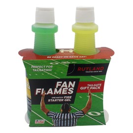 Rutland Products 4953 Fan Flames Football Team Colors Fire Starter, Green & Yellow