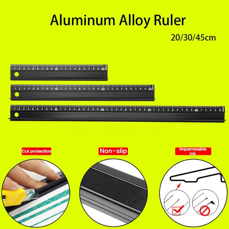 20 cm Aluminium Alloy Ruler, Stainless Steel Ruler for Measurement,