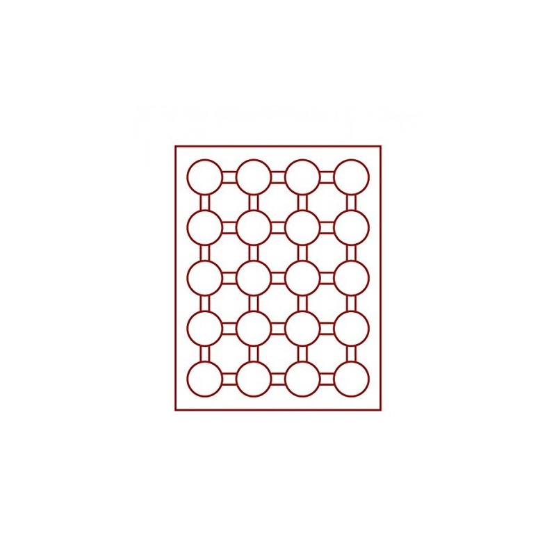 Coin box with 20 compartments, each 42 mm Ø [Lindner