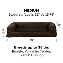 Furhaven Orthopedic CertiPUR-US Certified Foam Pet Beds for Small, Medium, and Large Dogs and Cats - Plush and Suede Sofa, Comfy Couch Dog Bed, and More