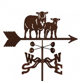 EZ Vane Sheep Weathervane — Roof Mount, Wind Cups, Antique Copper Finish, Steel with Durable Triple Powder Coating, Handcrafted in USA