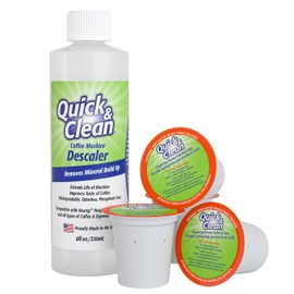 Quick & Clean Quick & Clean 4-Pack of Cleaning Cups with Descaler Bundle (2 Total Uses) - 2.0 Compatible, Descaling Solution for Keurig, Nespresso, Ninja, Delonghi, All Coffee and Espresso Machines