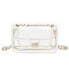LAM GALLERY Womens PVC Clear Purse Handbag with Chain Stadium