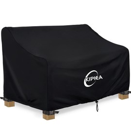 Kipiea Patio Sofa Cover Durable 420D Outdoor Couch Covers Waterproof Winter, 2-Seat Patio Furniture Cover Loveseat, Outdoor Sofa Covers with Anti UV and No Tears, No Fading (60"W x 34"D x 31"H)