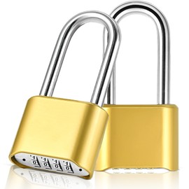 Lockwise Lockwise 4 Digit Heavy Duty Combination Padlock, Weatherproof Combination Lock for Gym Locker Outdoor, Set Your Own Combo Pad Lock, Gate Locks with Code for Outdoor Fence, 2 Pack