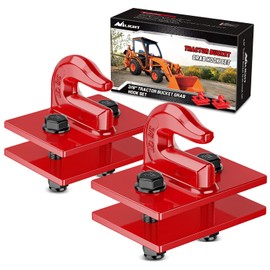 Nilight 2PCS Tractor Bucket Grab Hook 3/8'' Heavy Duty Drop Forged Steel Bolt On Grab Hook Zinc-Coated Cast Tow Hook Max 15000 LBS Red, 2 Years Warranty