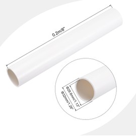 sourcing map 1 1/4 Inch PVC Rigid Tube Round Pipe Tubing Hardware Tubing 28.6mm ID 32mm OD 8" Length White High Impact for Water Pipe, Crafts