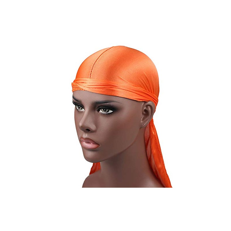 Men Silk Durag Long Straps Bandanas for Men Headwear Waves