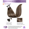 LaaVoo Nano Hair Extensions Human Hair Brown Fading to Ash