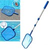 Pool Skimmer Net with Telescopic Pole Removal Leaf Rake Swimming