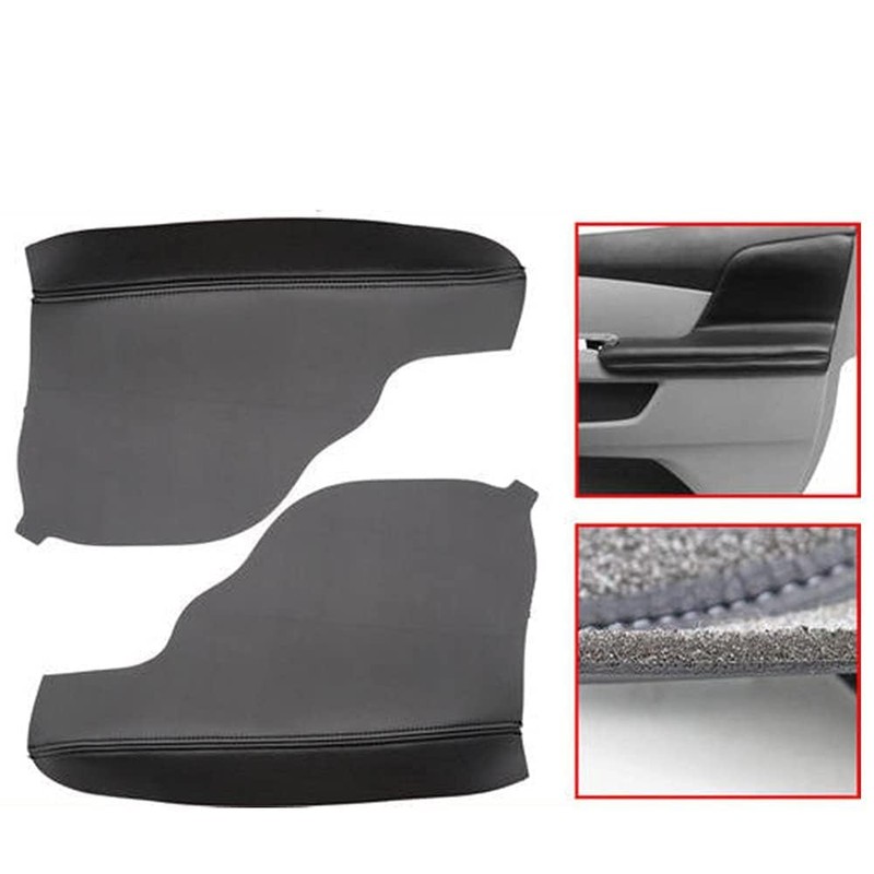 SecosAutoparts 2 Pieces Black Auto Door Panel Armrest Cover Synthetic