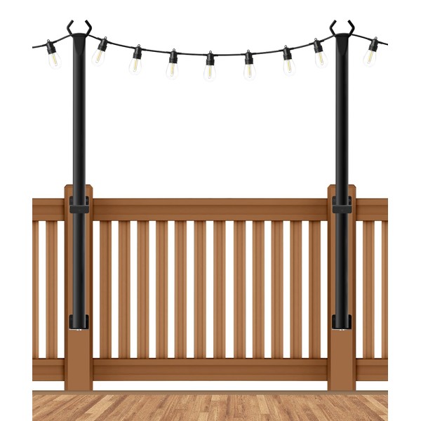 5 Ft String Light Poles 2 Pack, String Light Poles