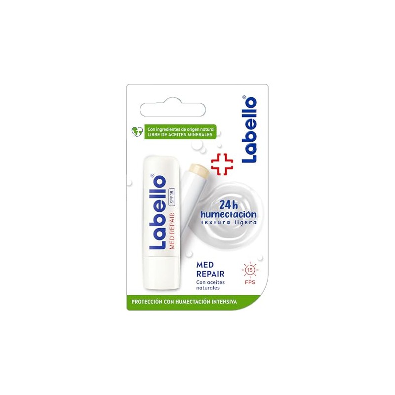 Labello Med Protection Protector Labial con SPF 15, Blanco, 4.8