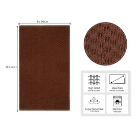COTTON CRAFT Amazing Kitchen Towels - Set of 8 Terry Towels - 100% Cotton Euro Café Waffle Weave Dish Towel Set - Soft Absorbent Quick Dry Low Lint Reusable Pantry Bar Cleaning Cloth -16x28- Chocolate