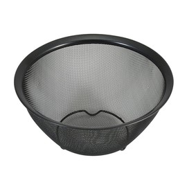 リバティーコーポレーション シリコーン加工 ステンレス製 ボウル型ザル 18cm 足付 ブラック LD-448 Style Kitchenware