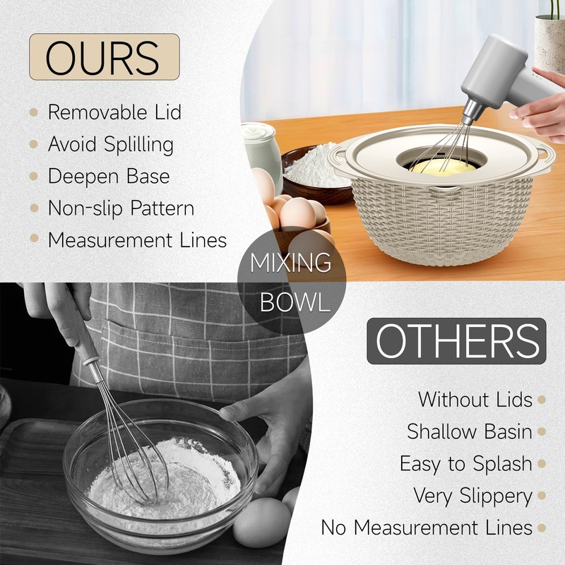 4-1 Colander with Bowl Set - Rotatable Colander Bowl with