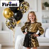 Firomi Metallic Chrome Gold Black Latex Balloons 12 Inch 70