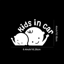 MAEZOE 2-Pack Kids in Car Decal Sticker, Baby on Board Signs for Safety Driving, Kids in Car Funny Vinyl Decal for Car Windows and Bumpers