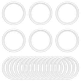 RIXIGOOD 20PCS 2 Inch Tri Clamp PTFE Gaskets for 2" Sanitary Tri-Clamp Fittings Polytetrafluoroethylene TC Seal Gasket (Gasket/Ferrule OD: 64mm, Tube OD: 51mm)