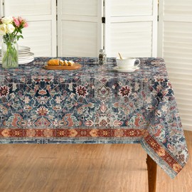 Horaldaily Boho Bohemia Style Tablecloth 52x70 Inch Rectangular, Vintage Country Rustic Farmhouse Magical Washable Seasonal Table Cover for Party Picnic Dinner Decor