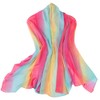 Nuofengkudu Ladies Rainbow Long Scarves Chiffon Scarfs Soft Lightweight Thin