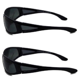 Pink Ribbon Shades, Inc. 2 Pair Nearly Invisible Line Bifocal Reading Glasses Sunglasses (Black/Black, 1.50)