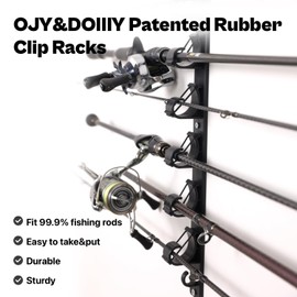 OJYDOIIIY Wall Mount Fishing Rod Holders,Horizontal/Ceiling Fishing Pole Storage Rack for Garage 2 Packs