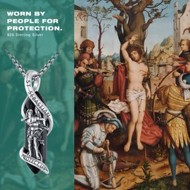 YueYuan Religious Saint Michael / Saint Christopher / Guadalupe Necklace 925 Sterling Silver Women Men Saint Patron Saint Pendant Amulet Jewellery Gift, Sterling Silver, No Gemstone