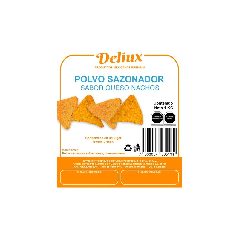 Polvo Sazonador De Queso Nachos 1 Kilo