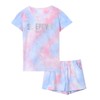 Tebbis Girls Sleepover Matching Pajamas Summer Tie Dye Glitter PJS