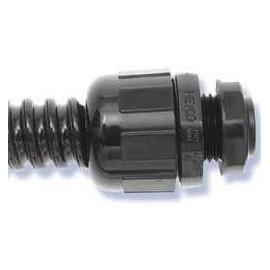 Heyco 8402 HFC 1/2 Black HI Flex Straight Connector & NUT (Package of 10)