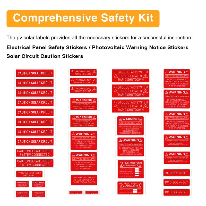 Shuisen 40 Pcs PV Labels Fit for Solar Panel System,