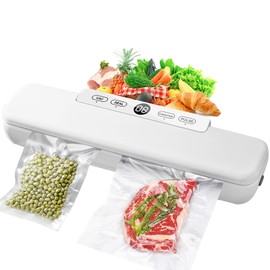 Vacuum Sealer Machine Food Vacuum Sealers for Sous Vide Cooking, 4-in-1 Easy Options, Food Preservation with Vacuum Bags-White…