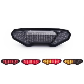 Fit For Yamaha 2015-2017 FJ09; 2016-2020 MTN1000 FZ-10；2014-2016 FZ09；2014-2016 MT-09； Rear Lamp Brake Tail Light with Integrated Turn Signal Indicators (Smoke, Style2 LED Flash)