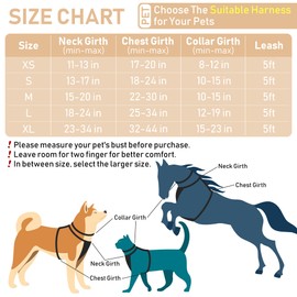 GAMUDA Dog Harness Collar and Leash Set, Dog Harness, No Chock No Pull Adjustable Vest Harnesses Plaid Reflective for Medium Dog, Cat, Small Horse, Small Bull and Pig (Beige, XS)