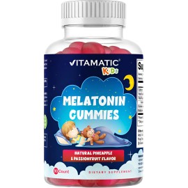 😴🌙 Vitamatic Melatonina Infantil 1mg | 90 Gomitas 🍇✨ Sin Azúcar | Dulces Sueños para Niños