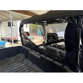 ZIDIYORUO UTV Rear Soft Windshield for 2005-2008 Polaris Ranger 500/700/Crew - 600D Windshield with Zippered PVC Window | All-Weather Dustproof, Waterproof, Snowproof Protection & Roll-Up Ventilation