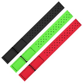 3 PCS Soft Coros Heart Rate Monitor Band, Adjustable Orange Theory Heart Rate Monitor Armband, Replacement Orange Theory Armband Strap for Theory Fitness(Black, Green, Orange-Red)