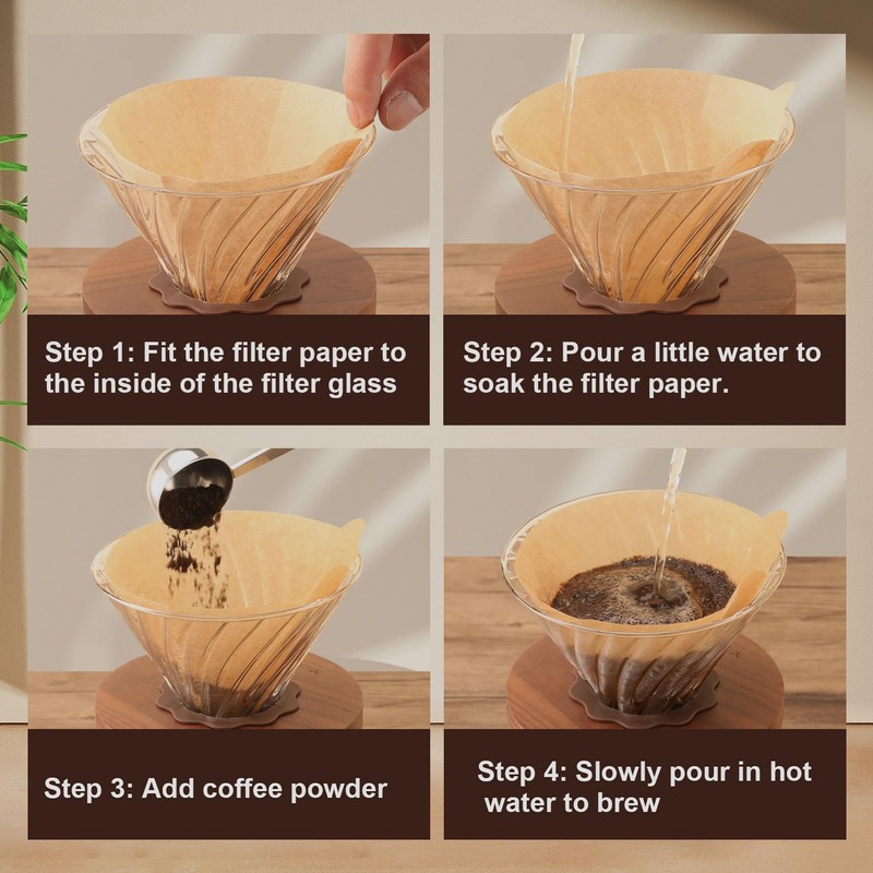 Mongdio Pour Over Coffee Maker, 20 oz V60 High-Heat Borosilicate