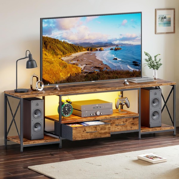 DSAFGGY Entertainment Center TV Stand for 65 Inches with Fabric