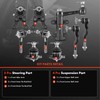 A-Premium Set of 9, Front Upper & Lower Ball Joint,