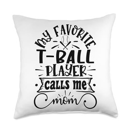 Tball Mom - Baseball Essentials Mama Game Day T-Ball Apparel Throw Pillow