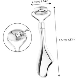 Liahelianx Stainless Steel Face Roller - Face and Eye Roller, Metal Roller for Eyes & Neck Metal Face Roller to Help Reduce Puffiness, Cooling Dual Sided Stainless Steel Facial Roller Massager