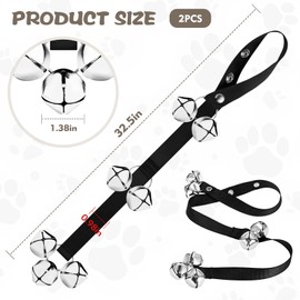 YHTCC 2 packs of dog doorbells, adjustable length dog training doorbell hung on the door knot, with 7 loud jingles, used for dog toilet training dog bells